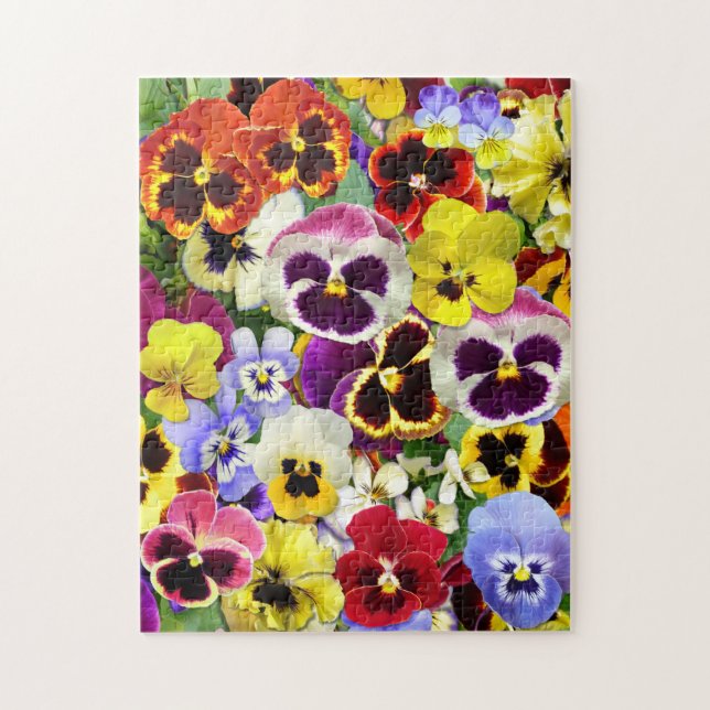 Colorful  Pansies Collage Jigsaw Puzzle (Vertical)