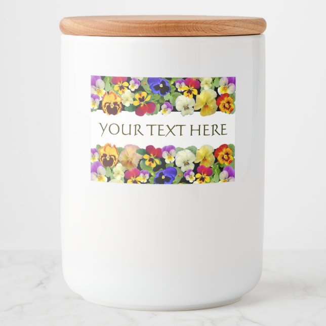 Colorful Pansies Food Label (Front)