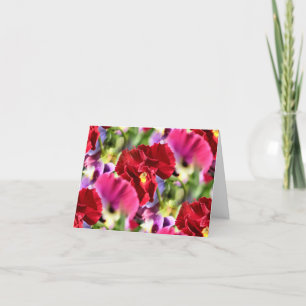 Colorful pansies thank you card