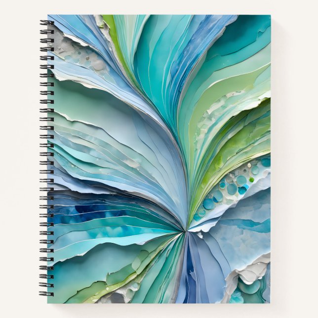 Colorful Paper Collage Art Spiral Notebook (Front)