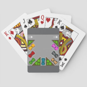 Colorful Parking Lot Overhead View Car Enthusiast Playing Cards