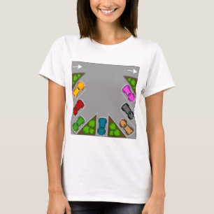 Colorful Parking Lot Overhead View Car Enthusiast T-Shirt