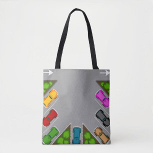 Colorful Parking Lot Overhead View Car Enthusiast Tote Bag
