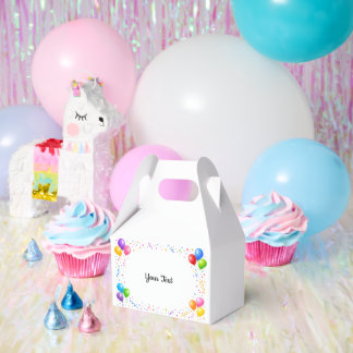 Colorful Party Balloons Confetti Frame Design Favour Box