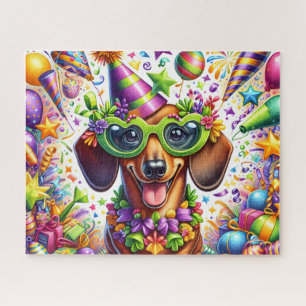 Colorful Party Dog Jigsaw Puzzle