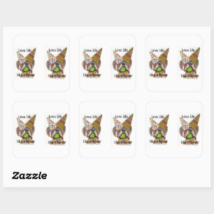 colorful party love life like a boxer Sticker