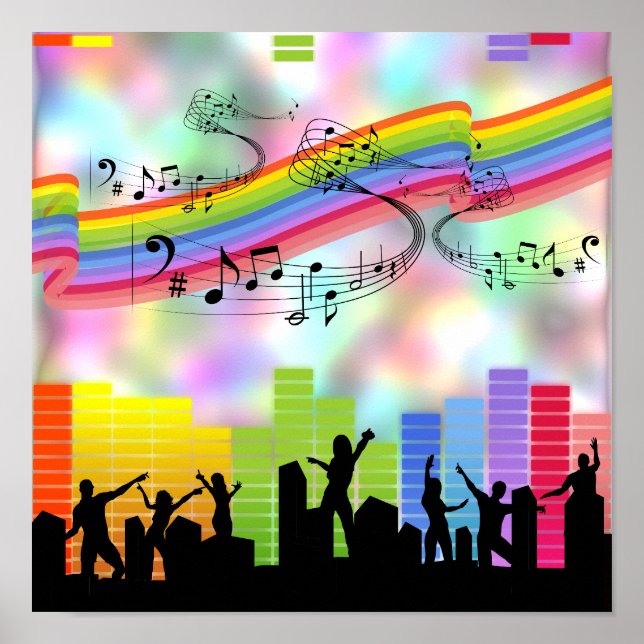 Colorful Party Music Poster (Front)