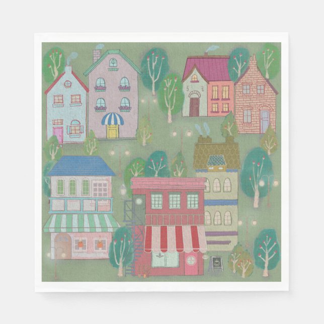 Colorful Party Paper Napkin — Mint Whisper (Front)