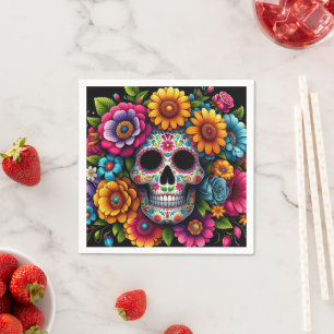 Colorful party skull napkins! napkin