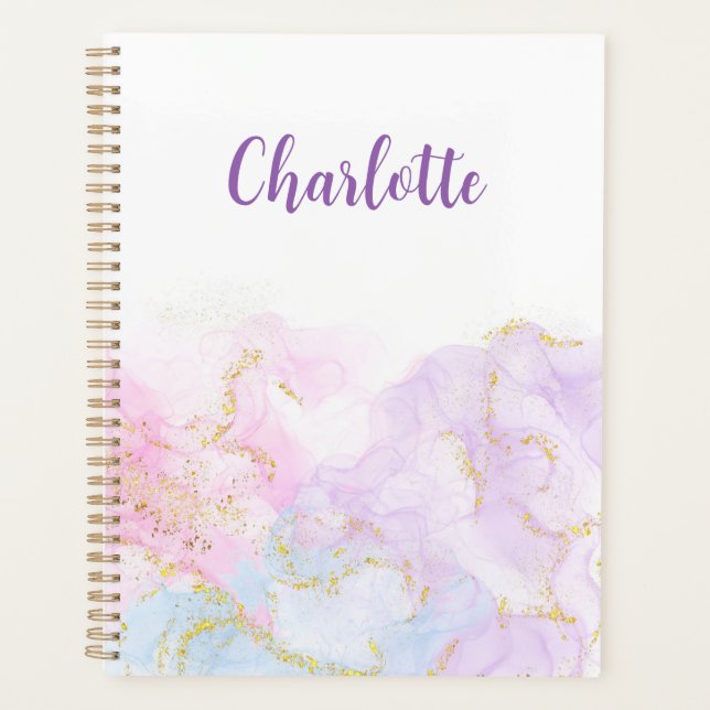 Colorful pastel cloud glitter fairy planner (Front)