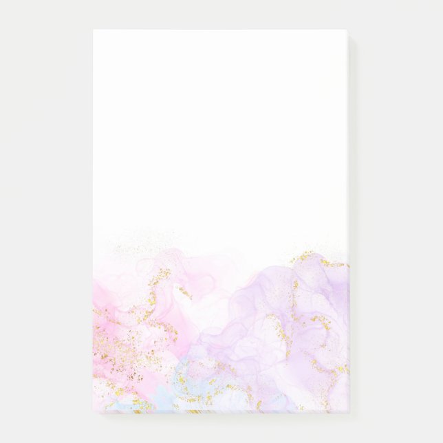 Colorful pastel cloud glitter fairy post-it notes (Front)