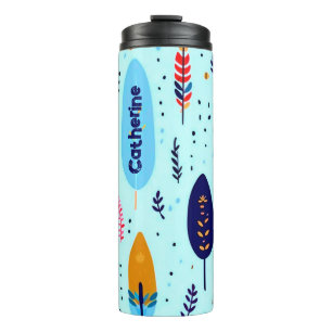 COLORFUL PASTEL COLOR MODERN RETRO BOHO PATTERN THERMAL TUMBLER