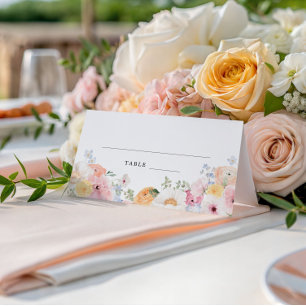 Colorful Pastel Floral  Place Card