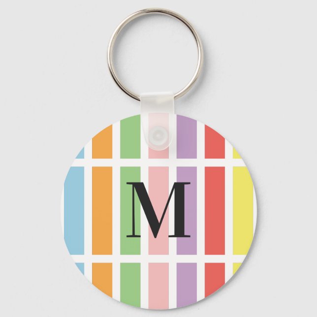 Colorful Pastel Hues Key Ring (Front)