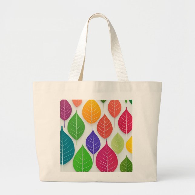 Colorful Pastel Leaves Minimalistic Bag (Front)