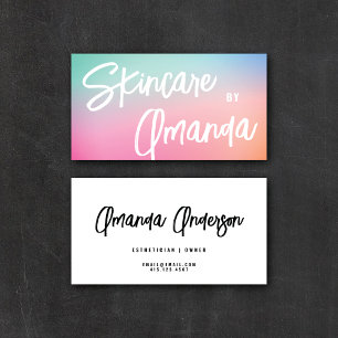 Colorful Pastel + Modern Calligraphy Script Business Card