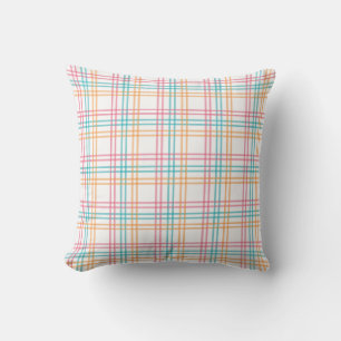 Colorful Pastel Plaid  Cushion