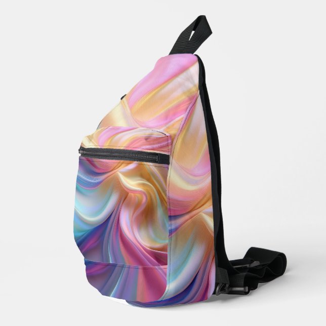 Colorful Pastel Silk Sling Bag (Right Corner)