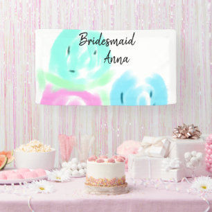 Colorful pastel watercolor floral bridemaid add na banner