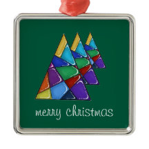 Colorful Patchwork Christmas Tree Ornament 