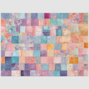 Colorful Patchwork Quilt Art Tissue Paper