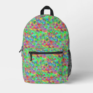 Colorful pattern with cubistic motifs printed backpack