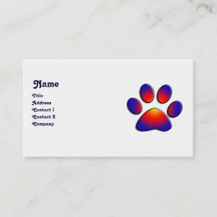 COLORFUL PAW,black white Business Card