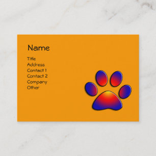 COLORFUL PAW,orange Business Card