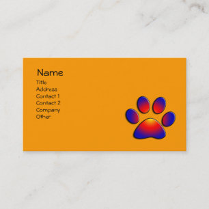 COLORFUL PAW,orange Business Card