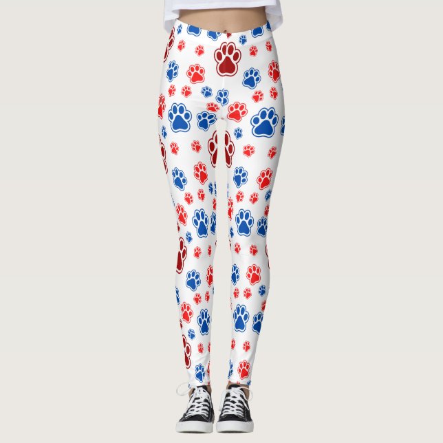 Colorful Paw Print - Best Dog Mom Gift Leggings (Front)