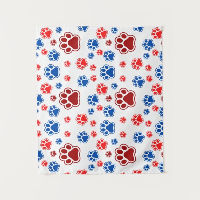 Colorful Paw Print - Best Dog Mom Gift Tapestry (Front)