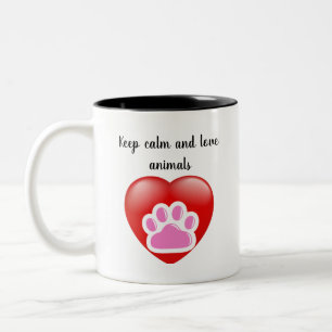 Colorful Paw Print - Best Dog Mom Gift Two-Tone Coffee Mug