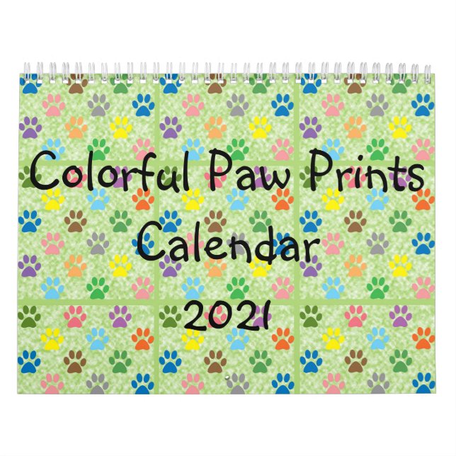 Colorful paw prints Calendar (Cover)