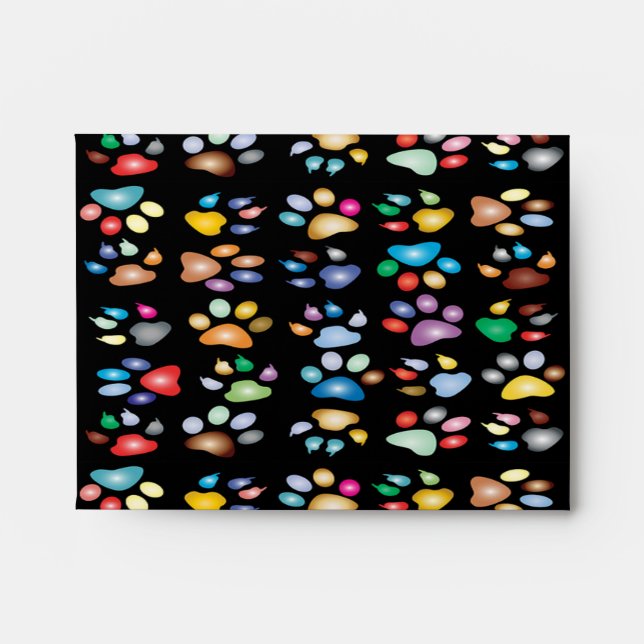 Colorful paw prints envelope (Front)