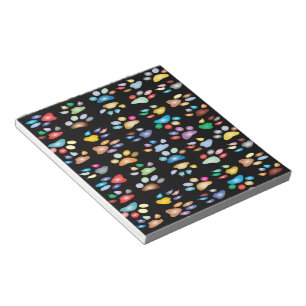 Colorful paw prints notepad