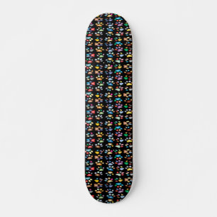 Colorful paw prints skateboard