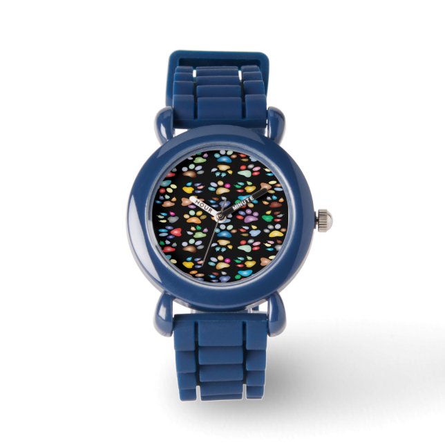 Colorful paw prints watch (Front)