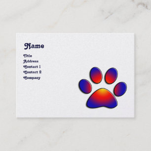 COLORFUL PAW, white black  pearl Business Card