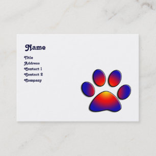 COLORFUL PAW, white Business Card