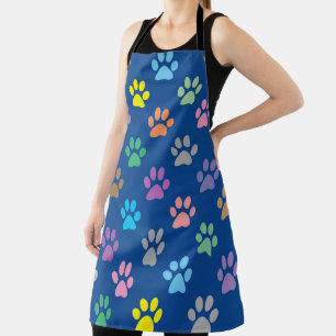 Colorful paws pattern apron