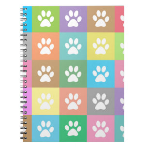 Colorful paws pattern notebook