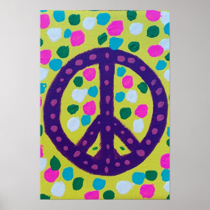Colorful Peace Sign Acrylic Art