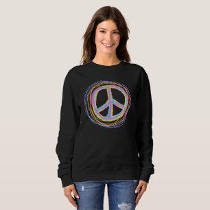 Colorful Peace Sign Art to Wear Sweatshirt