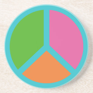 Colorful Peace Sign coaster