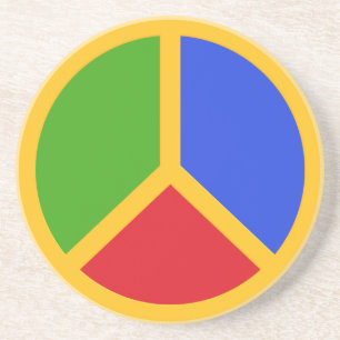 Colorful Peace Sign coaster