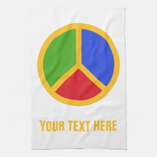 Colorful Peace Sign custom hand towel