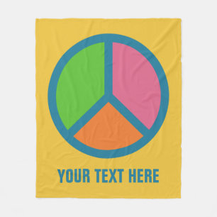 Colorful Peace Sign fleece blankets