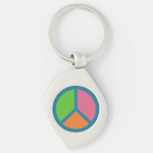 Colorful Peace Sign key chain