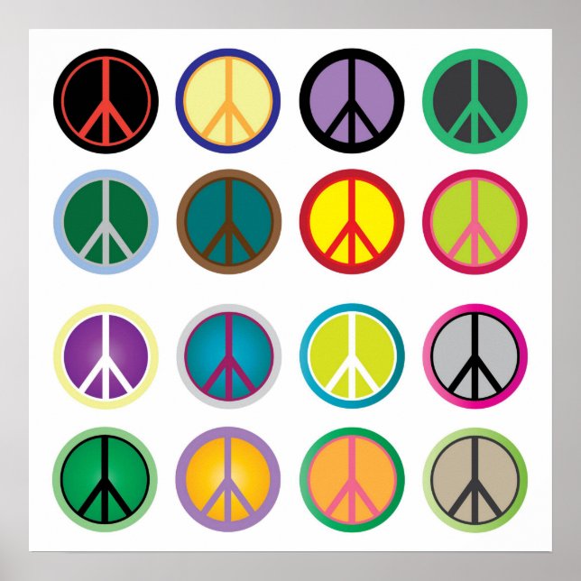 Colorful Peace signs poster (Front)