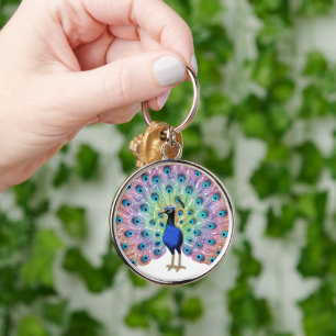 Colorful Peacock Key Ring